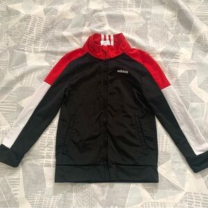 Red black adidas track jacket